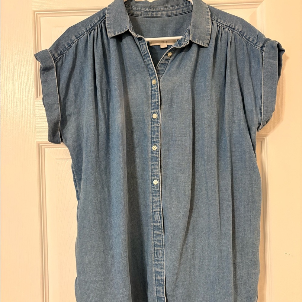 LOFT Chambray Button-Down Shirt